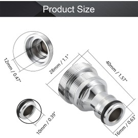 Othmro 1pcs Tap Hose Connector, Threaded Faucet Adapter M28 Male, Nickel-plated Brass Garden Hose Connector for Hosepipe Fittings
