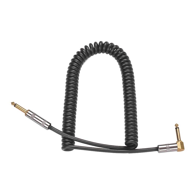 Curly Instrument Audio Guitar Cable Cord 1/4" Straight to Right