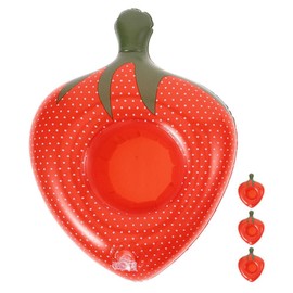 SUPVOX Inflatable Drink Holder, 4pcs Strawberry Drink Holder Floats for Parties Kids Water Fun Toys Drink Floats for Pool Inflatable Cup Coasters Summer Fun Bath Shower Toys