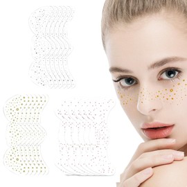 Glitter Freckles 18 PCS Freckles Tattoo Glitter Freckles Tattoo Glitter Freckles Face Tattoo Sommersprossen Tattoo Wasserdicht und Schweißfest Geeignet für Tänzerkostüme und Partyzubehör