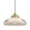 Qufute Small Glass Pendant Light Fixtures One-Light Gold Brass Dining