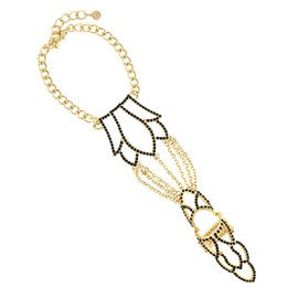 Arras Creations Fashion Trendy Anchor Hand Chain with Ring/Hand Chain/Slave Bracelet for Women / AZBLSB006-GBC