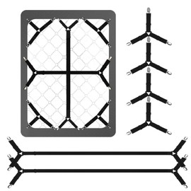 Luyena Luyena Bed Sheet Straps,6 PCS Secure and Fitted Sheet Straps for Full Size Bed,Adjustable Sheet Clips Elastic Fasteners Holders for Corners,Enhance Your Sleeping Experience(Black)