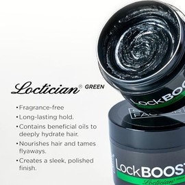 Style Factor Lock BOOSTER Loctician Green 5 oz - Premium Pomade with Buriti & Avocado Oils Max Hold, Unscented, Clean, Expert Styling Gel for Locs, Twists, Braids for All Hair Types