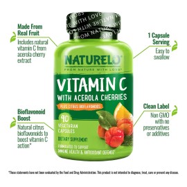 Naturelo Vitamina C Con Acerola Y Bioflavonoides 90 Cápsulas