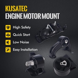 KUSATEC 4PCS Engine Motor & Transsmission Mount Set Compatible with Volkswagen Routan 2009 2010; Dodge Grand Caravan/Chrysler Town & Country 2008 2009 2010, Replacement for A5654 A5525 A5480 A5493