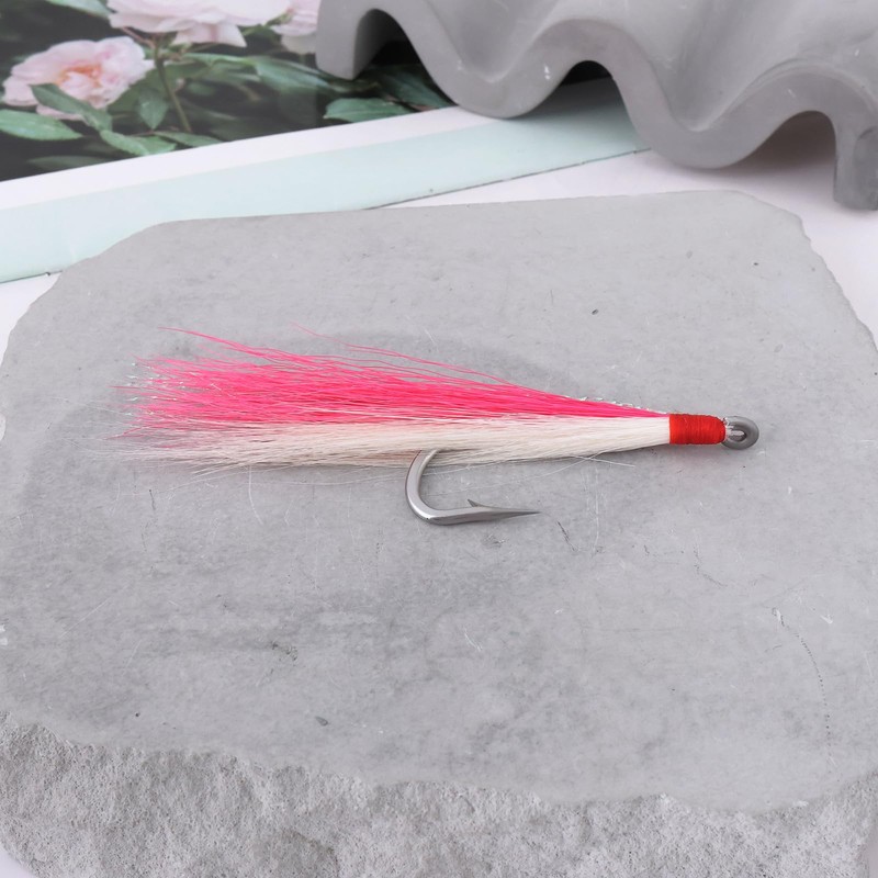 Briny River Pack of 12 Bucktail Teaser Fishing Hooks Saltwater