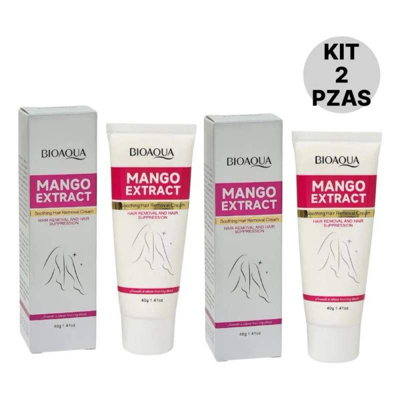 Kit 2 Cremas Depilatoria Bioaqua Mango Extract Suavizante Normal