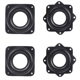 Luckkyme 4 Pack Square 2.8-Inch Lazy Susan Turntable, 5/16" Thick Rotating Swivel Plate Metal Turntable Furniture Wheel Parts
