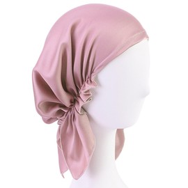 Emmet Women's 100% Silk Sleep Cap, Hair Beauty, Night Cap for Hair Loss, Breathable Cap, Dark Pink, One Size, Scented taro purple