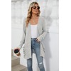 Women's Casual Long Sleeve Open Front Cardigan Sweaters Trendy Solid