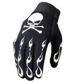 Hot Leathers Skull and Crossbones Mechanic Gloves (Black, X-Large)