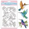 GLOBLELAND Hummingbird Flowers Clear Stamps for Scrapbooking Butterflies Floral Silicone Stamps Rose Birds Transparent Stamp for Card Making DIY Embossing Journaling