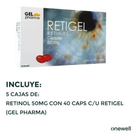 Cajas Retigel Retinol Vitamina 50mg Caps