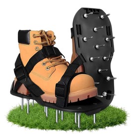 HTRTRR Lawn Aerator Shoes, Garden Aerator, Lawn Aeration Shoes, Manual Lawn Aerator with Spikes with Adjustable Straps for Use for Effective Soil Aeration