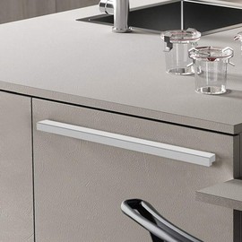 Pack of 2 L 90° Cabinet Handles, Solid Drawer Handles, Aluminium Furniture Handles, Chest of Drawers Handles, Cupboard Door Handles, Kitchen Handles, Silver