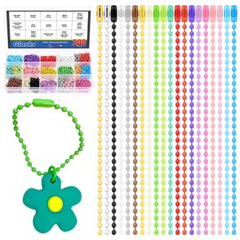 Glarks 200pcs 2.4mm x 12cm Colored Ball Bead Chains Set, 20 Colors Metal Hanging Chains Necklace with Connector, Ball Chain with Bead Connector Clasp for Hanging Ornament Jewelry Tag