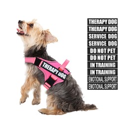 Therapy Dog Vest & 10 Patches Set, Bestalk Reflective Service Dog in Training Vest, No Pull Emotional Support Dog Harness for Small Medium Large Dogs