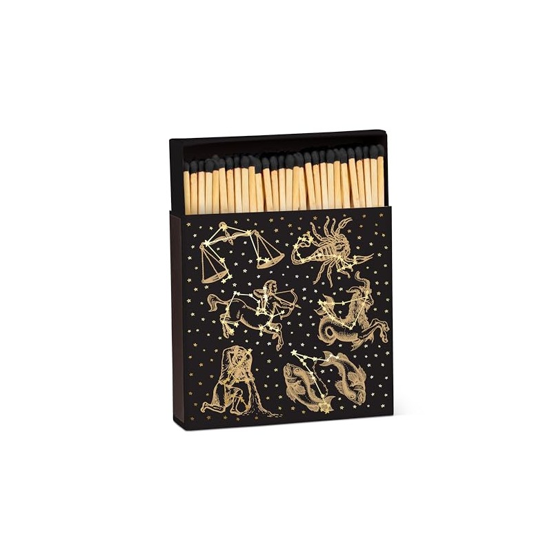 Abbott Collection Zodiac Decorative Matchbox. 100 Long Matchsticks - Wood/Paper,