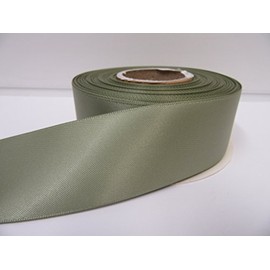 2 metres of 38mm Satin Ribbon Moss Dusky Sage Green Double Sided 38 mm 3.8cm