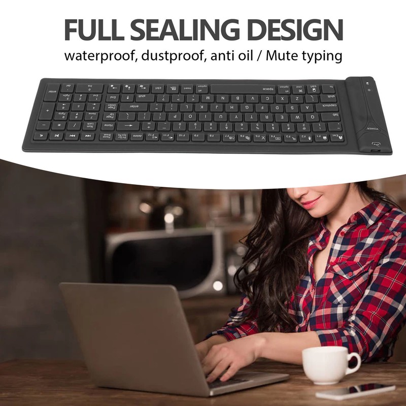 Foldable Silicone Keyboard 108 Keys Waterproof Full Sealing Design Mute