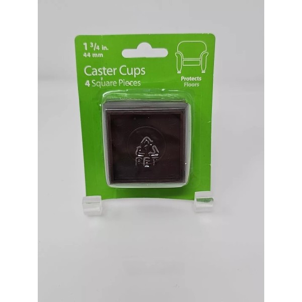 Waxman 1-3/4" Brown Caster Cups Set of 4 Furniture Sliders