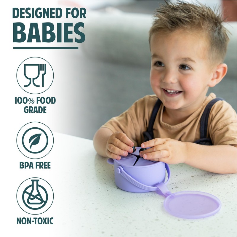 Silicone No Spill Snack Cups for Toddlers – Portable Baby