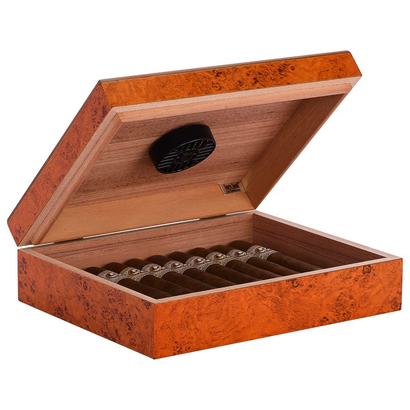 Humidor Supreme Traveler Humidor, 20 Cigar Capacity, Premium Kiln-Dried Spanish