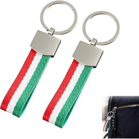 2 llaveros bandera italiana llavero bandera italiana de lona y anillo de metal llavero coche llavero para hombres y mujeres accesorio de moda para llavero