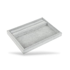 RegiProb Velour Accessory Tray Jewelry Tray with Ring Groove Display Case 30cm x 22cm Gray
