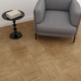 FLOREXP Vinyl Flooring - 12×12 inch Floor Tiles, 20 Packs Stick on Floor Tiles, 1.5mm Thick,DIY Decoration of Self Adhesive Flooring for Dining Room, Kitchen,Bathroom(1.86m²,Light Brown Wood)