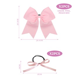 2 Hair Bows, 2 Ribbon Bow Hair Accessories, Pink Hair Bows, Pink Hair Clips, Women'S Hair Accessories, Big Hair Bows, Satin Bow Hair Accessories
