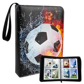 Trading Card Folder 4 Compartments 400 Compartments Trading Card Game Trading Folder Sturdy Card Holder Folder Card Trading Folder for Football Basketball Cards with 50 Double-Sided Protective Cases