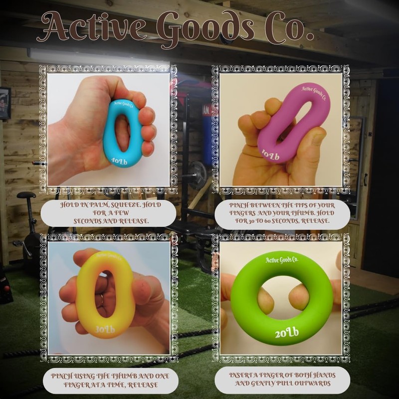 ActiveGoodsCo Hand & Forearm Exerciser - Single ring or Set,