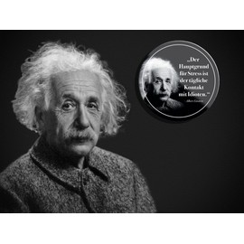 schilderkreis24 Funny Albert Einstein Quote "Hauptgrund für Stress" Magnet Decorative Fridge Magnet Kitchen Gift Idea Birthday Christmas 8 x 8 cm