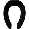 Bemis Heavy Duty Open Front Toilet Seat Plastic Black Elongated