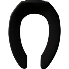 Bemis Heavy Duty Open Front Toilet Seat Plastic Black Elongated