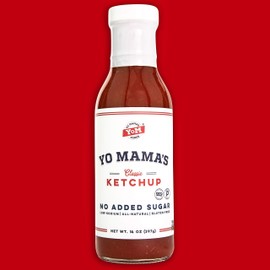 Keto Classic Ketchup by Yo Mama's Foods – Pack of (1) - No Sugar Added, Low Carb, Vegan, Gluten Free, Paleo Friendly, and Made with Whole Non-GMO Tomatoes!