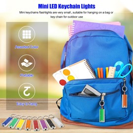 Hicarer 32 Pieces Flashlights Keychain Bulk Mini Powerful LED Keychain Lights Portable Flashlight for Emergency Camping Outdoor Equipment Party