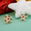 Kercisbeauty Christmas Snowflake Gold Earrings Rhinestones Crystal Studs Gemstones Jewelry