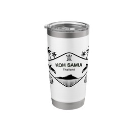 Koh Samui Thailand Sea Turtle Palm Trees Island Souvenir Stainless Steel Insulated Tumbler