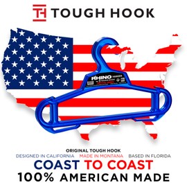 Rhino Xtreme Krystal Translucent Series Heavy Duty Clear Hangers USA Made Anti-Slip Tactical Hanger for Police Gear,Scuba Gear & Dive BCD,ABS Resin 200-lb Capacity Wetsuit Hanger Tough Hook -1 Pack