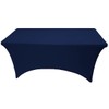 Gowinex 8 ft Navy Blue Spandex Tablecloth Stretch Open Back