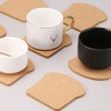 NUOBESTY 6Pcs Cork Coasters Toast Shape Wooden Cork Drink Coasters