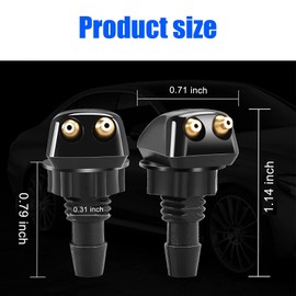 MACHSWON 2 PCS Black Car Double-Hole Wiper Washer Nozzle Kit Universal Car Wiper Washer Windshield Wiper Nozzle for Most Cars Front Windshield Washer Nozzle