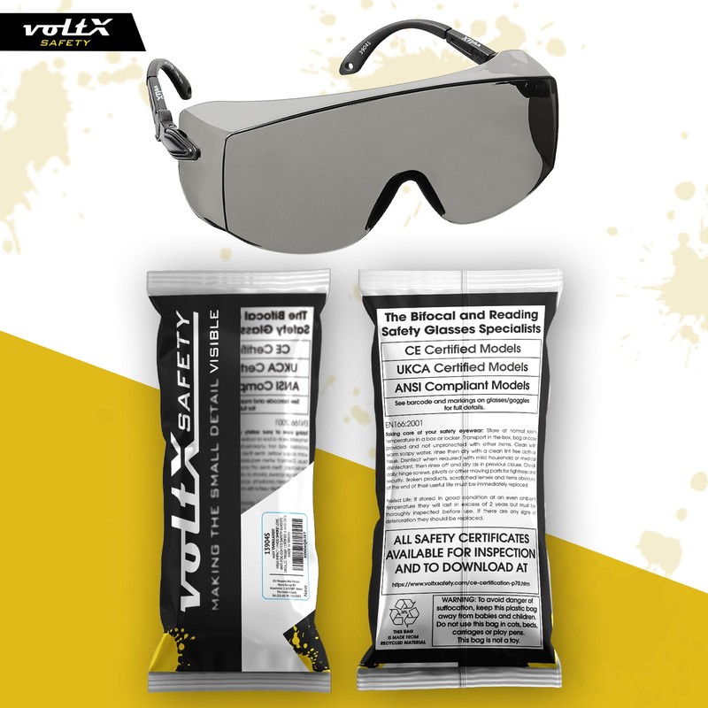 voltX 'OVERSPECS' Large Size, Industrial Safety Over Glasses - UKCA