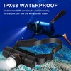Diving Headlamp Flashlight IPX68 Waterproof Super Bright 1200LM 3 Light