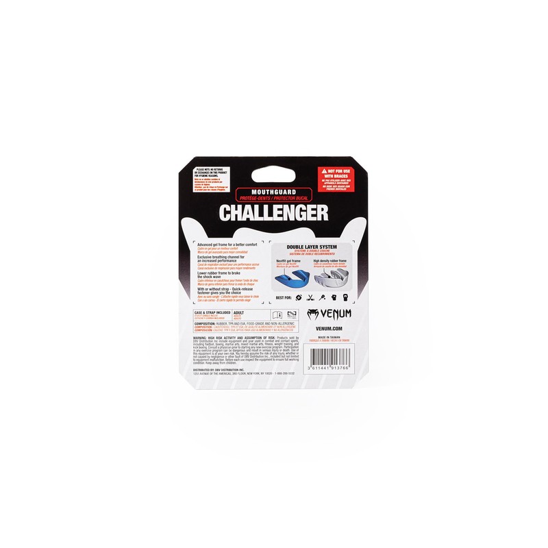 Venum Challenger Mouthguard - Strap/Strapless - White/Blue