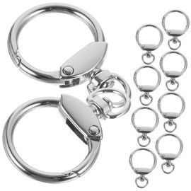 Operitacx 12pcs Runde Schlüssel Organisation Karabiner Ringe Metall Schlüsselanhänger Frühling Snap Haken