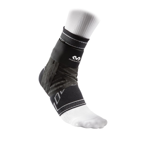 McDavid MD5146 Elite Engines Elastic Ankle Brace with FIG 6 Strap Stays, Black, X-Small